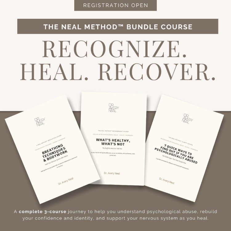 The Neal Method bundle course. Recognize. Heal. Recover. Three course workbooks.